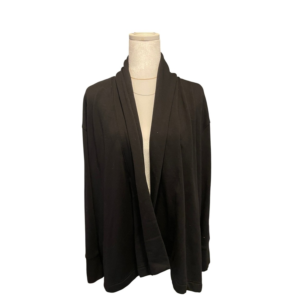Open Front Relaxed Wrap Cardigan Black Size M